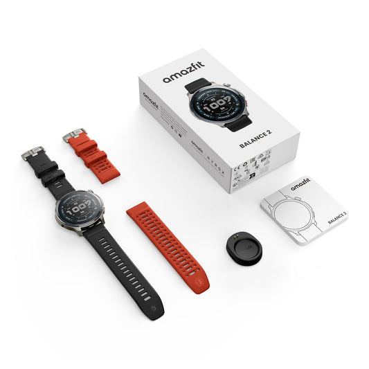 Amazfit Balance 2 Smartwatch 47mm 1.5'' AMOLED Sapphire Glass, Offline-Karten, Dualband-GPS, 21 Tage Akkulaufzeit, 170+ Sportmodi, HYROX & Golfmodus