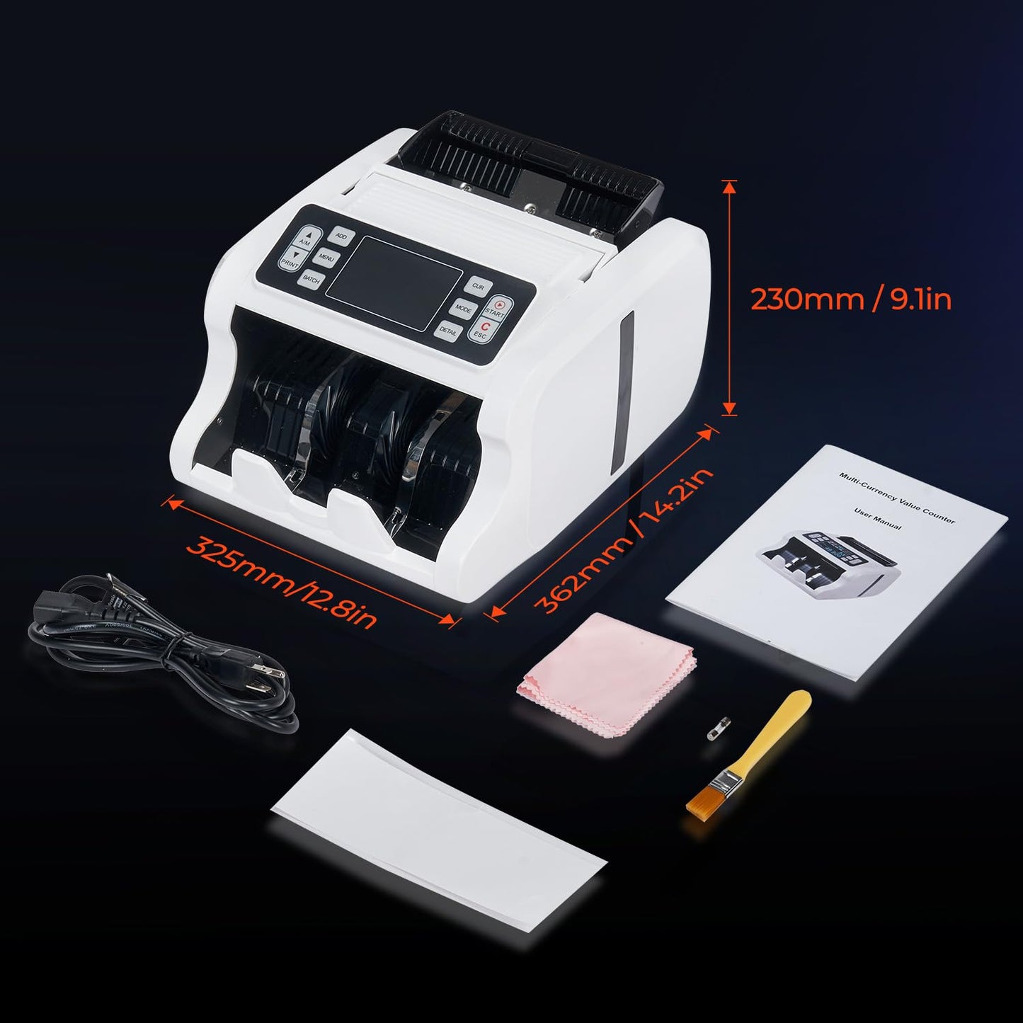 MUNBYN IMC09 Geldzählmaschine | Wertzählung gemischter Stückelungen | UV/MG/IR/MT Prüfung | EUR GBP USD MXN