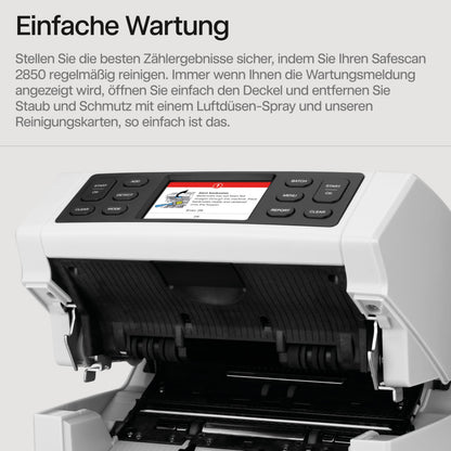 Safescan 2850 Geldzählmaschine | Zählt sortierte Banknoten | 3-fache Echtheitsprüfung | Mehrsprachiges Display